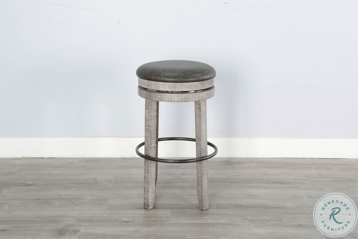 Willow Nest Alpine Gray Swivel Bar Stool Set of 2