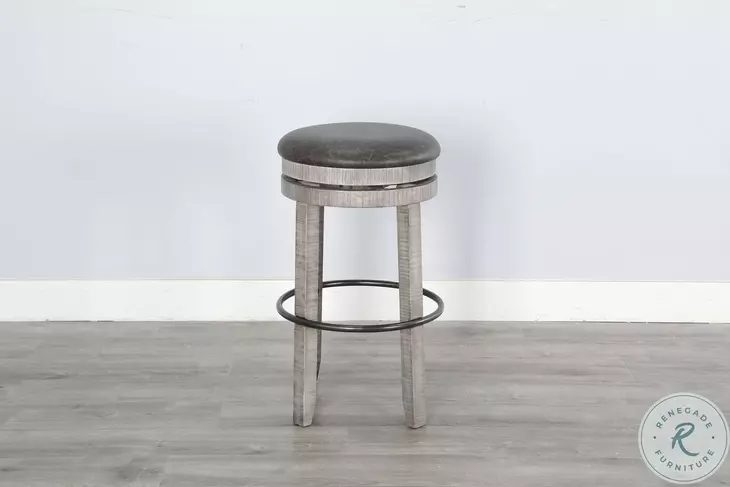 Willow Nest Alpine Gray Swivel Bar Stool Set of 2