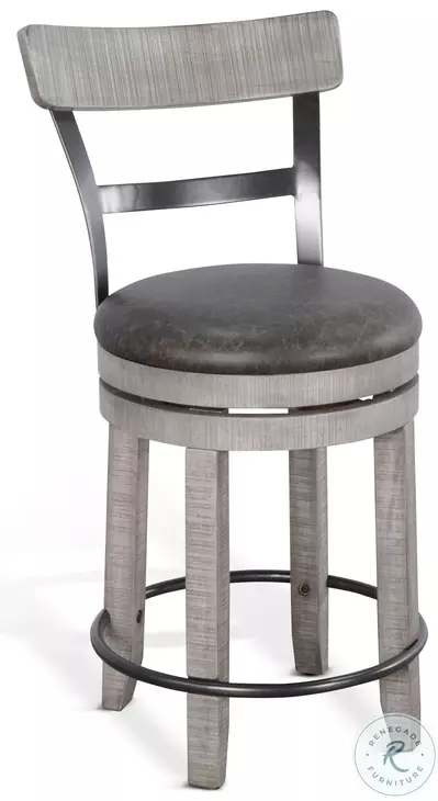 Autumn Echo Alpine Gray Swivel Counter Height Stool Set of 2