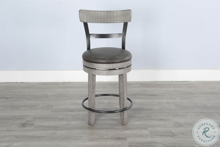 Autumn Echo Alpine Gray Swivel Counter Height Stool Set of 2