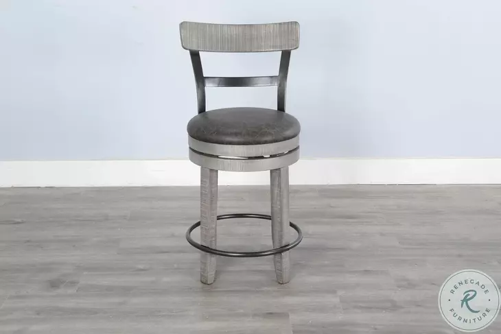 Autumn Echo Alpine Gray Swivel Counter Height Stool Set of 2