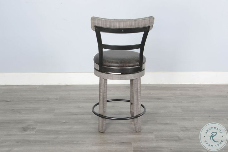 Autumn Echo Alpine Gray Swivel Counter Height Stool Set of 2