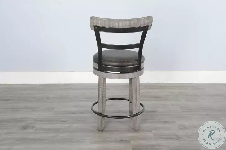 Autumn Echo Alpine Gray Swivel Counter Height Stool Set of 2