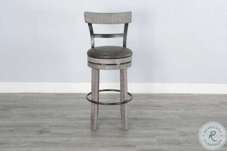 Autumn Echo Alpine Gray Swivel Barstool Set of 2