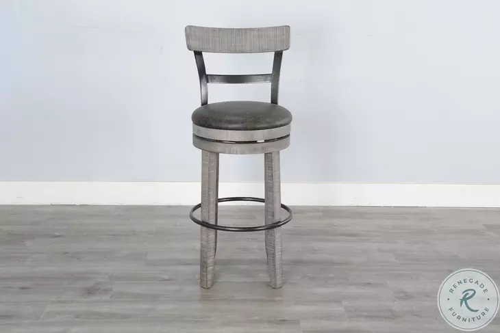 Autumn Echo Alpine Gray Swivel Barstool Set of 2