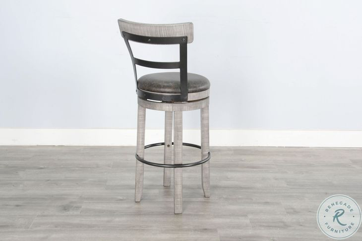 Autumn Echo Alpine Gray Swivel Barstool Set of 2