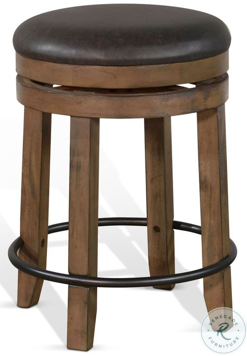 Velden Hollow Buckskin Swivel Counter Height Stool Set of 2