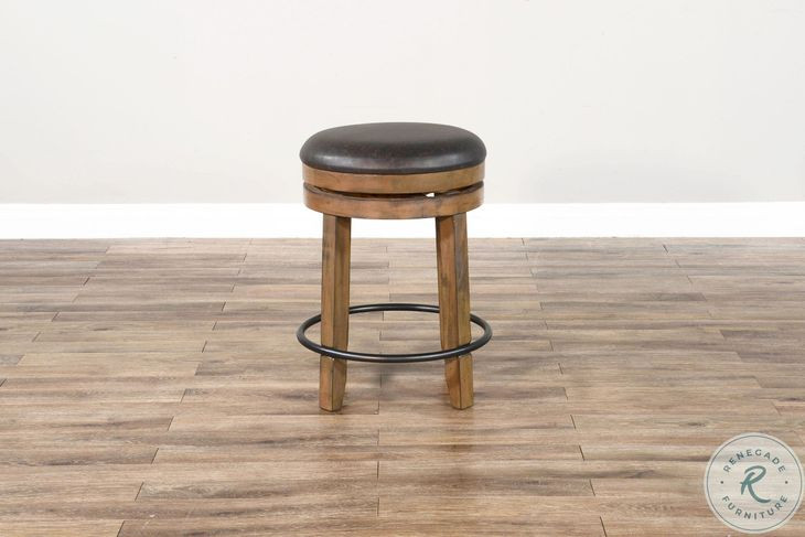 Velden Hollow Buckskin Swivel Counter Height Stool Set of 2