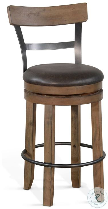 Cozy Luxe Buckskin Swivel Barstool Set of 2