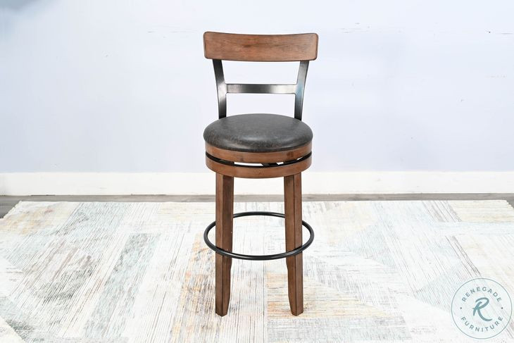 Cozy Luxe Buckskin Swivel Barstool Set of 2