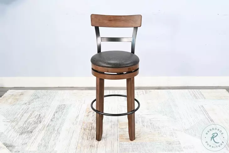 Cozy Luxe Buckskin Swivel Barstool Set of 2