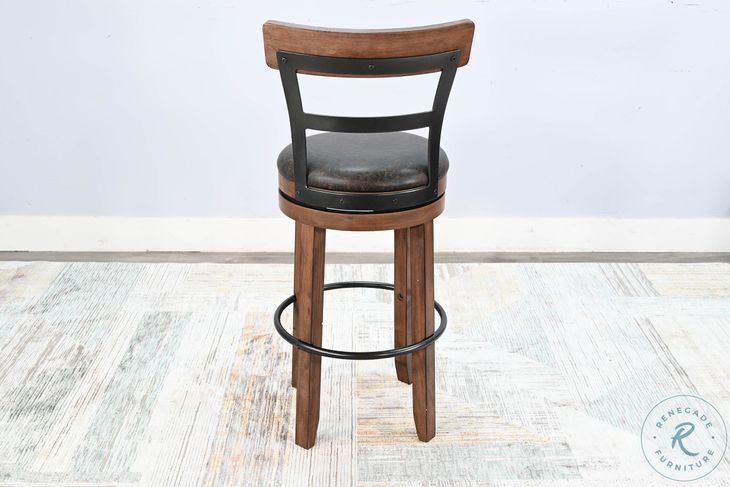 Cozy Luxe Buckskin Swivel Barstool Set of 2