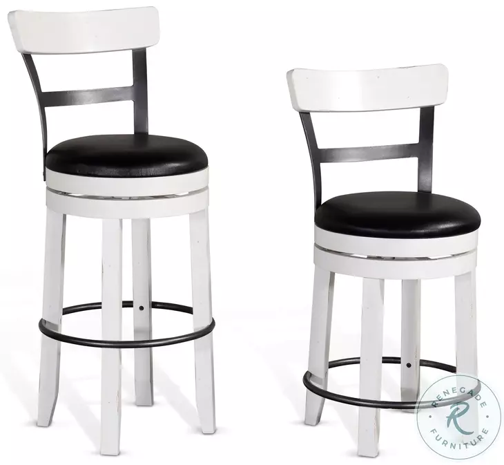 Hearthwood Haven European Cottage Industrial Swivel Bar Stool Set of 2