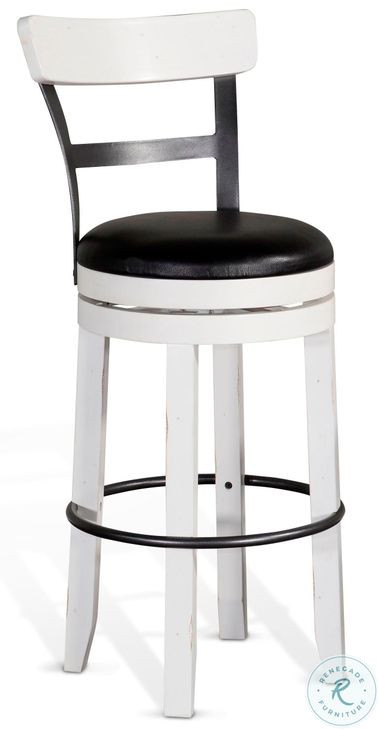 Hearthwood Haven European Cottage Industrial Swivel Bar Stool Set of 2