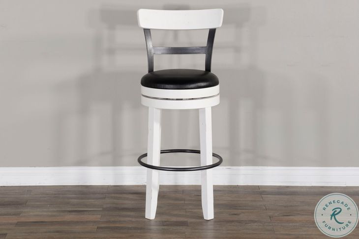 Hearthwood Haven European Cottage Industrial Swivel Bar Stool Set of 2