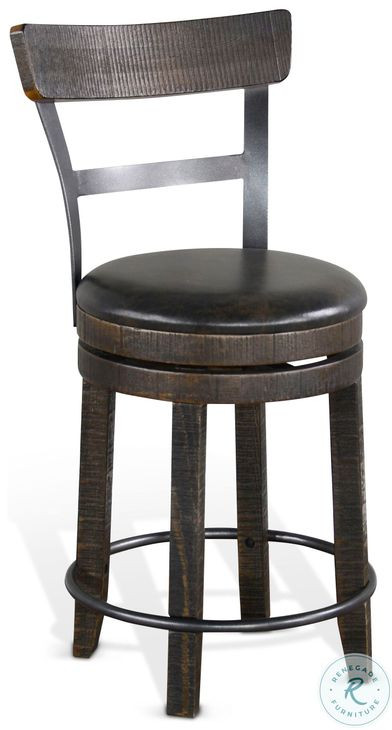 Hearthwood Haven Tobacco Leaf Swivel Counter Height Stool Set of 2