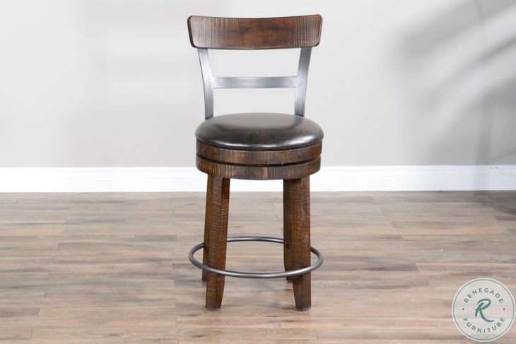 Hearthwood Haven Tobacco Leaf Swivel Counter Height Stool Set of 2