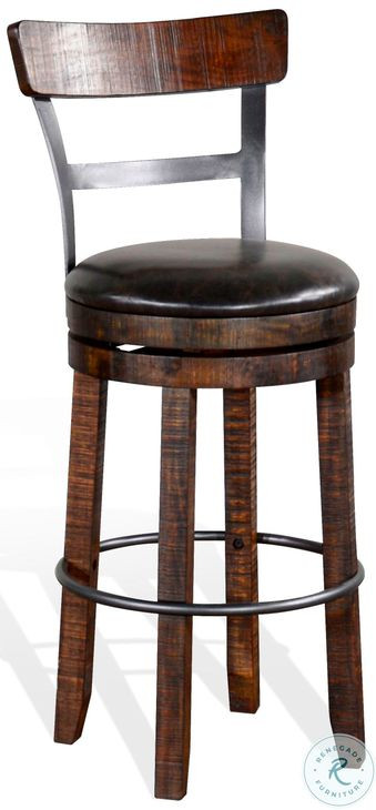 Willow Nest Tobacco Leaf Swivel Bar Stool Set of 2