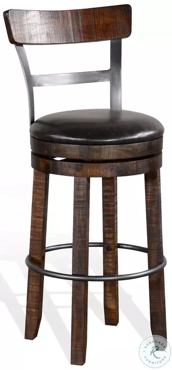 Willow Nest Tobacco Leaf Swivel Bar Stool Set of 2