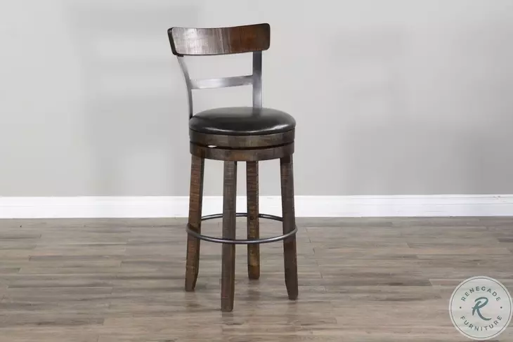 Willow Nest Tobacco Leaf Swivel Bar Stool Set of 2