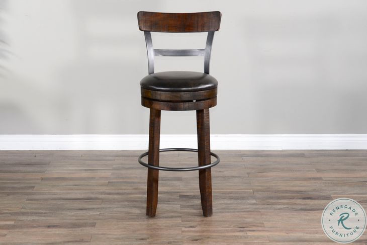 Willow Nest Tobacco Leaf Swivel Bar Stool Set of 2