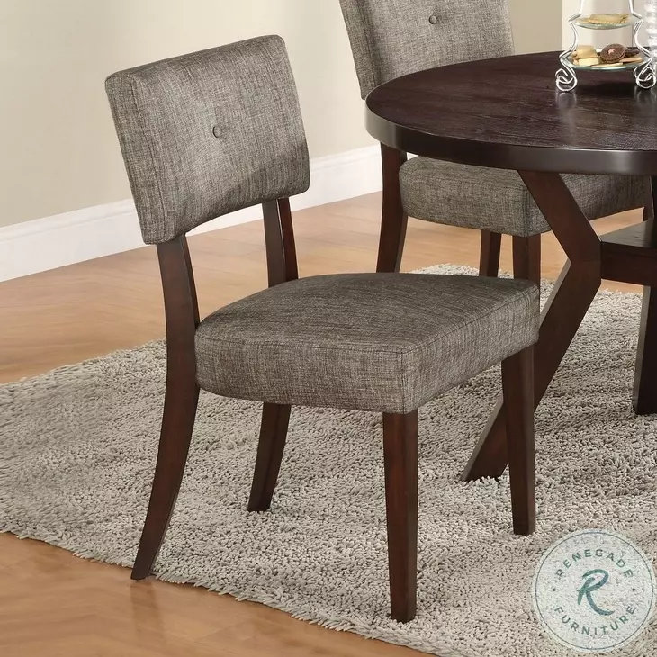 Drake Gray Fabric and Espresso Side Chair Set of 2