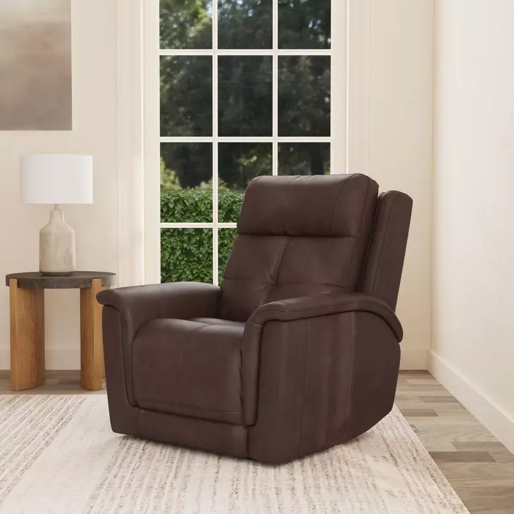 Ranger Rustic Brown Leather Zero Gravity Power Recliner with USB Charging and Heat Massage
