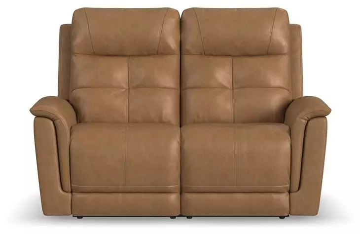 Ranger Oakridge Brown Leather 63" Zero Gravity Power Reclining Loveseat with USB Charging and Heat Massage