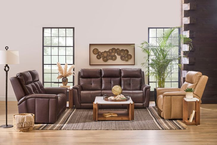 Ranger Rustic Brown Leather Zero Gravity Power Reclining Living Room Set