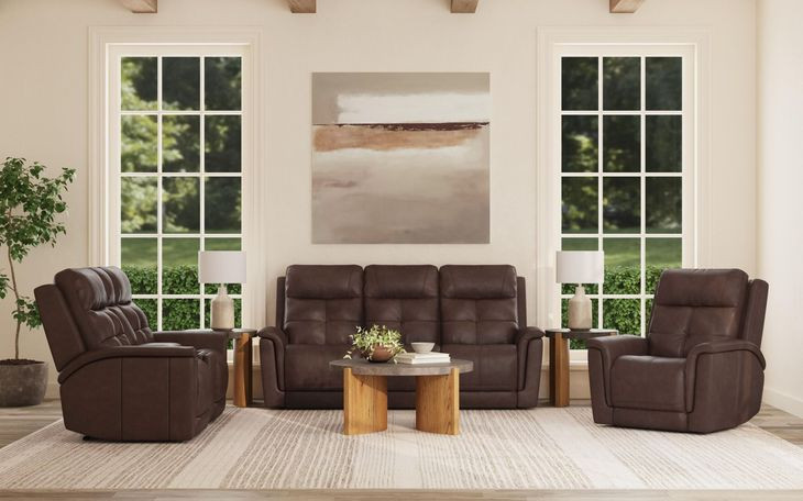 Ranger Rustic Brown Leather Zero Gravity Power Reclining Living Room Set