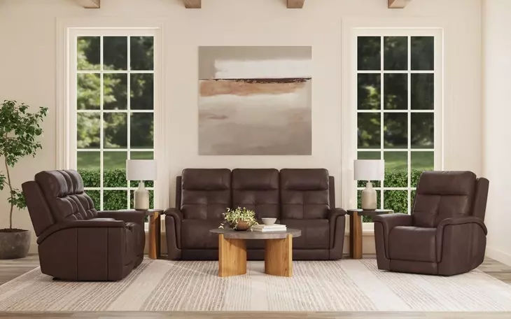 Ranger Rustic Brown Leather Zero Gravity Power Reclining Living Room Set