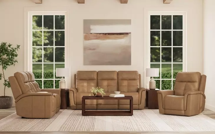Ranger Oakridge Brown Leather 73" Zero Gravity Power Reclining Loveseat with USB Charging and Heat Massage