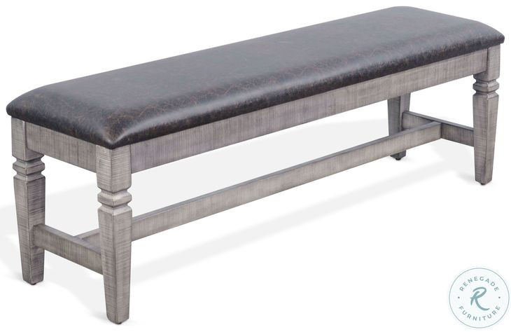 Hillside Hearth Tobacco Leaf and Alpine Gray 56" Dining Bench