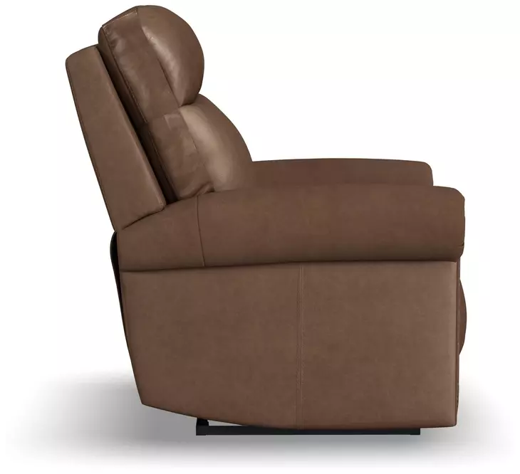 Alexander Weathered Khaki Brown Leather Zero Gravity Triple Power Reclining Living Room Set