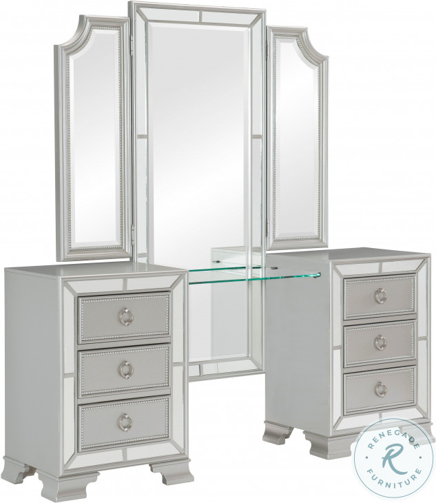 Avondale Silver Vanity Desk And Mirror from Homelegance Coleman Furniture