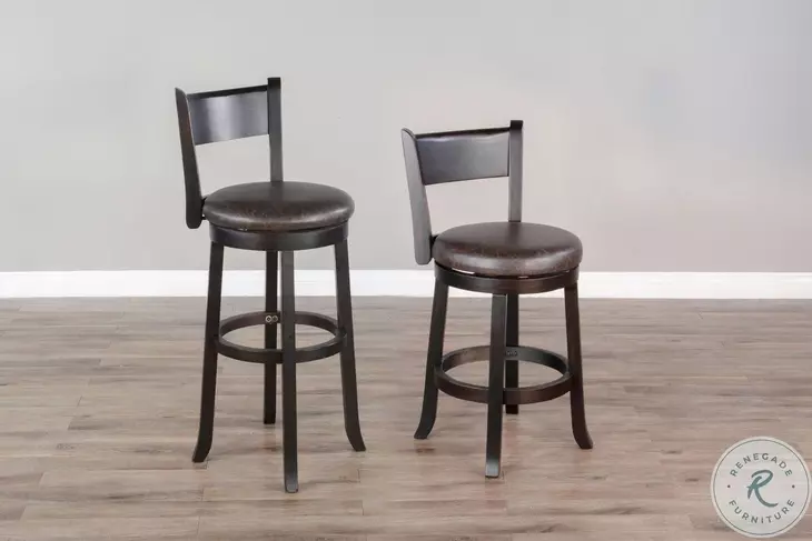 Mesa Grace Black Swivel Barstool Set of 2