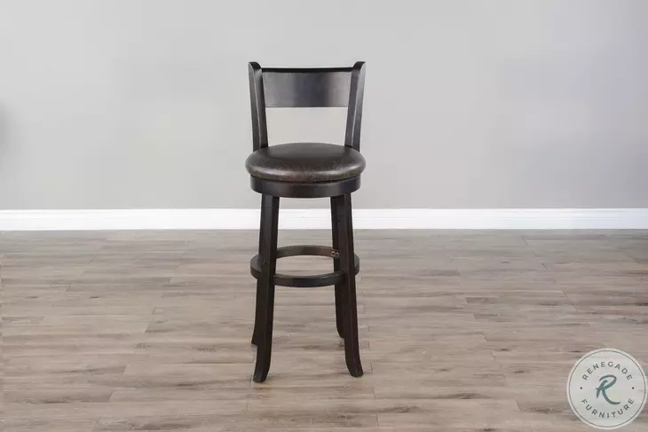 Mesa Grace Black Swivel Barstool Set of 2