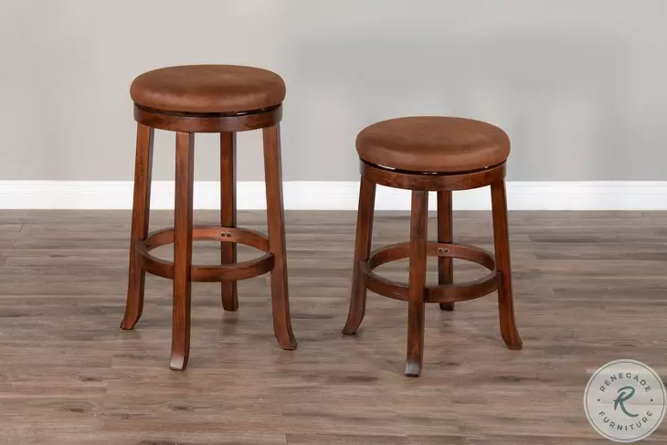 Desert Sage Dark Brown Swivel Barstool Set of 2