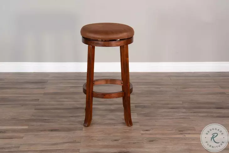 Desert Sage Dark Brown Swivel Barstool Set of 2