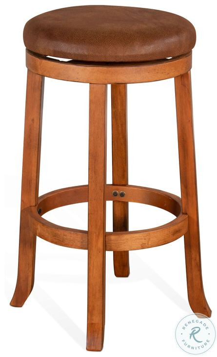 Maple Haze Rustic Oak Swivel Bar Stool Set of 2