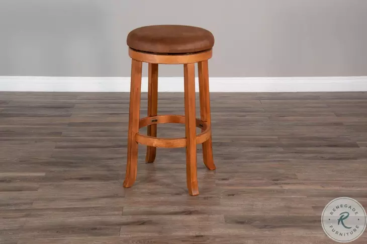 Maple Haze Rustic Oak Swivel Bar Stool Set of 2