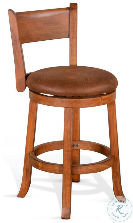 Crimson Ridge Beige Swivel Counter Height Stool of 2