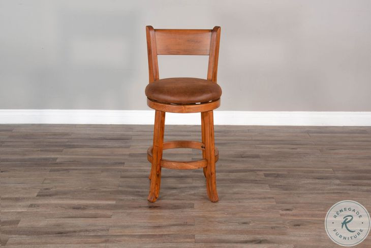 Crimson Ridge Beige Swivel Counter Height Stool of 2