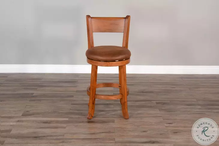 Crimson Ridge Beige Swivel Counter Height Stool of 2