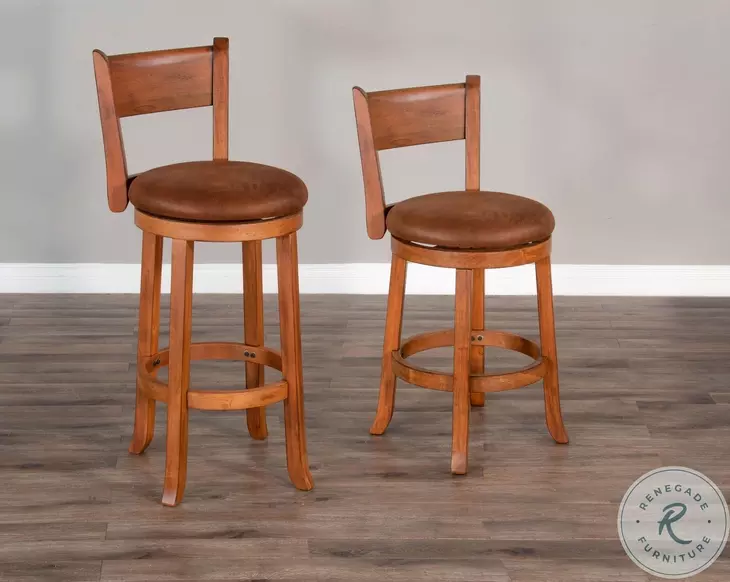 Crimson Ridge Beige Swivel Counter Height Stool of 2