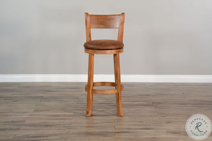 Crimson Ridge Beige Swivel Barstool Set of 2