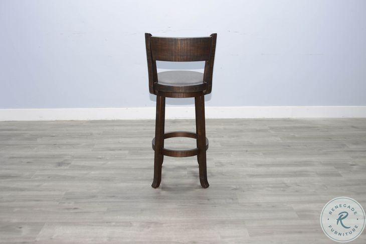 Havenstead Dark Brown Swivel Barstool Set of 2