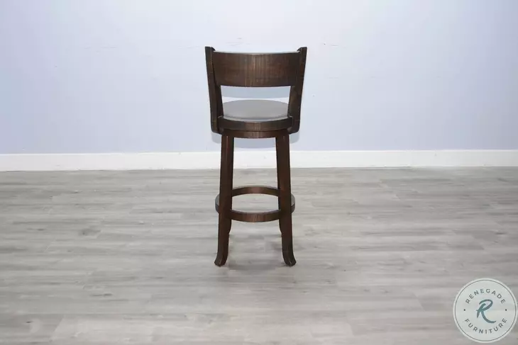 Havenstead Dark Brown Swivel Barstool Set of 2