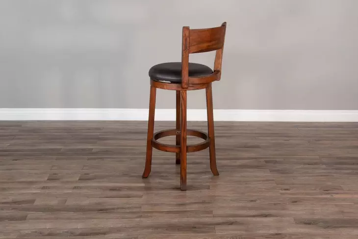 Tuscany Black Upholstered Swivel Bar Stool Set of 2