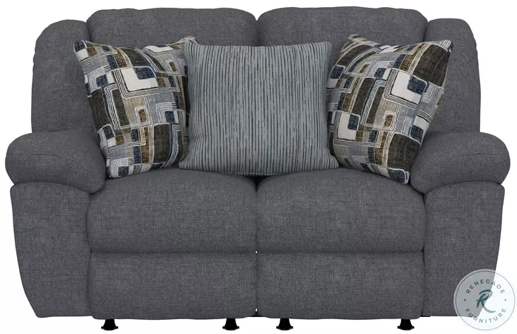 Trifecta Smoke Dual Rocking Reclining 65" Loveseat